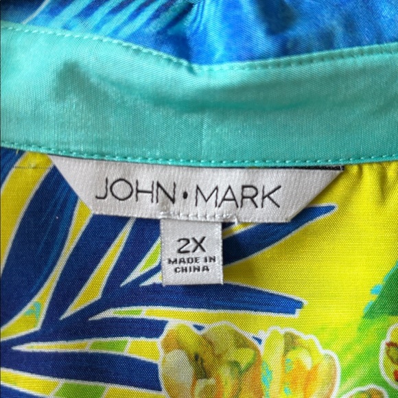 John Mark Blue Floral Button Down Shirt - Picture 3 of 8